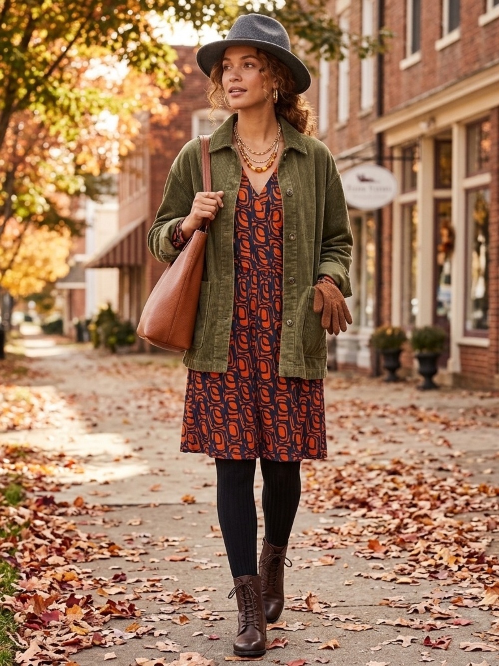 Boden Geometric Faux Wrap Jersey Dress Orange Navy Size US 10R / UK 14R